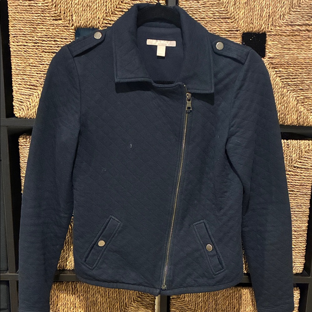 Banana Republic Dark Blue Quilted Bomber-Style Jacket